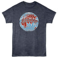 Navy heather British Motor Heritage t-shirt featuring British Motor Heritage Triumph Globe logo design