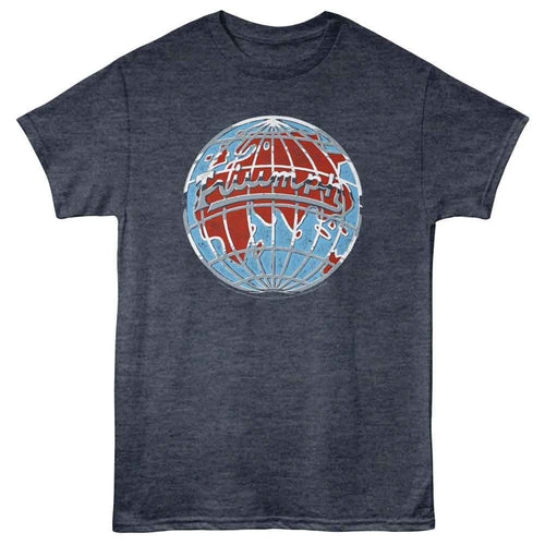 Navy heather British Motor Heritage t-shirt featuring British Motor Heritage Triumph Globe logo design