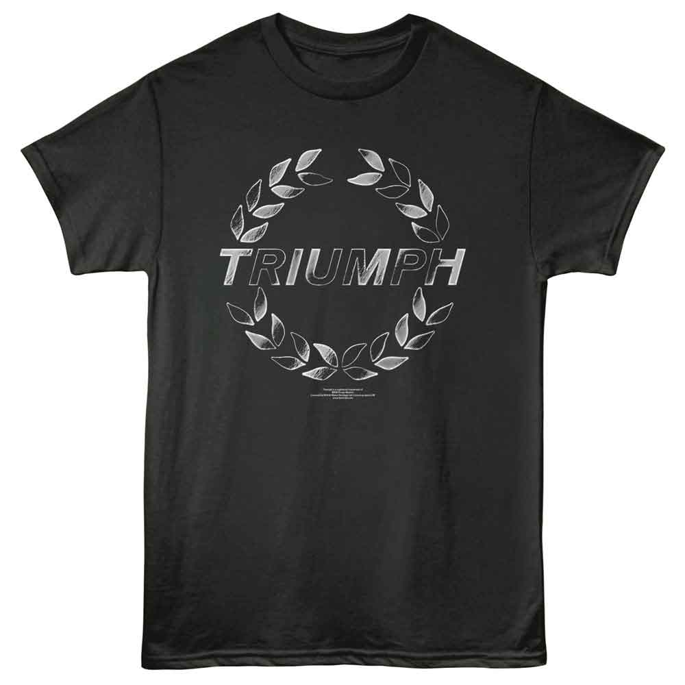 Smoke gray British Motor Heritage t-shirt featuring British Motor Heritage Triumph Laurel logo design