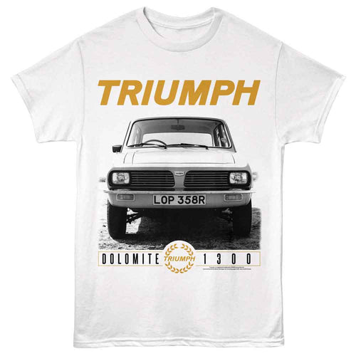 White British Motor Heritage t-shirt featuring British Motor Heritage Triumph Dolomite 1300 design