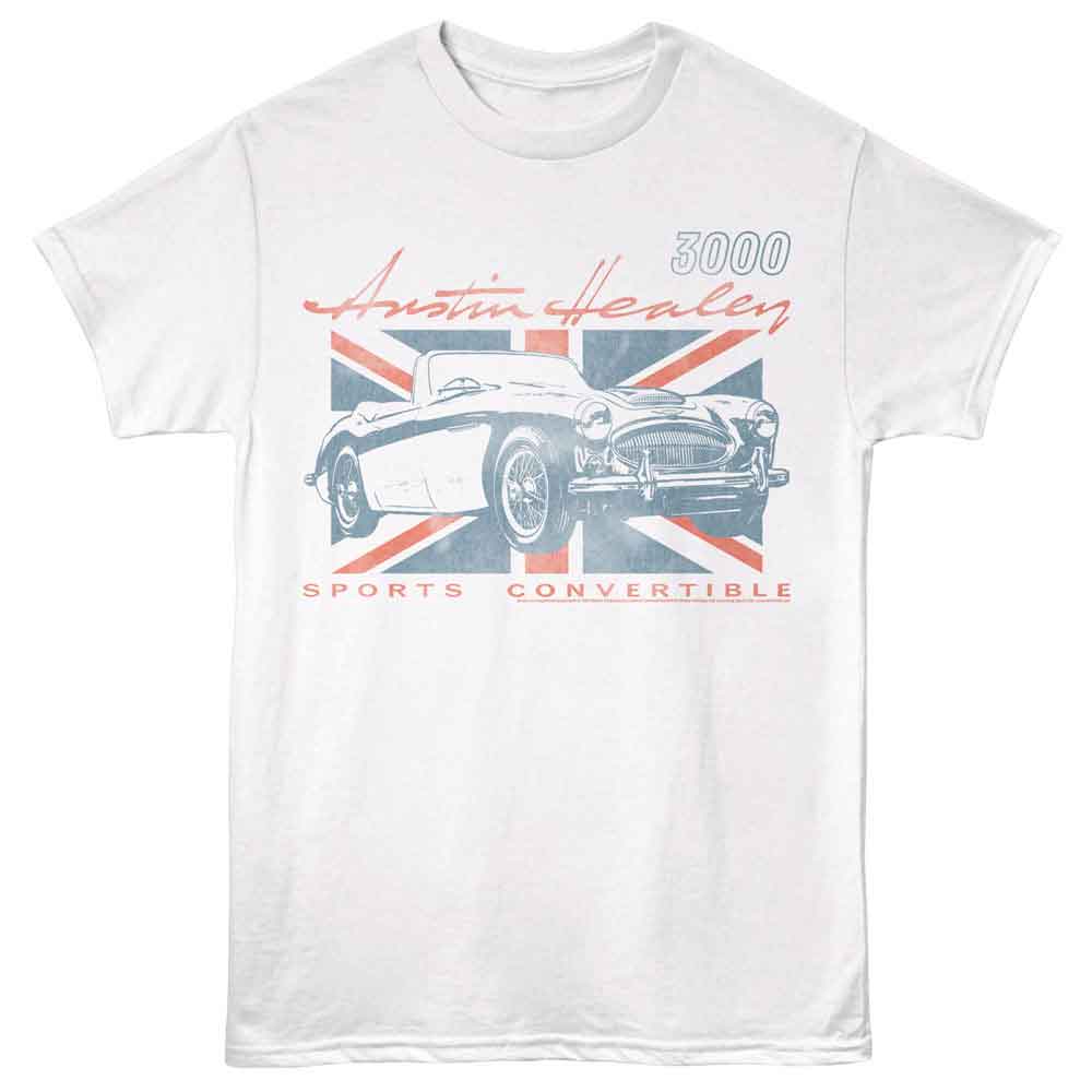 White British Motor Heritage t-shirt featuring British Motor Heritage Austin Healey 3000 design