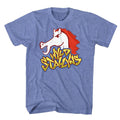 Light blue heather Bill & Ted's Excellent Adventure t-shirt featuring Bill and Ted Wyld Stallyns band design