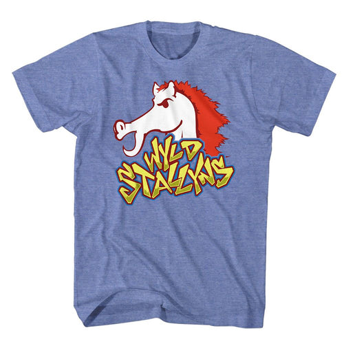 Light blue heather Bill & Ted's Excellent Adventure t-shirt featuring Bill and Ted Wyld Stallyns band design