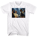 White Bill & Ted's Excellent Adventure t-shirt featuring Bill and Ted BNT logo design