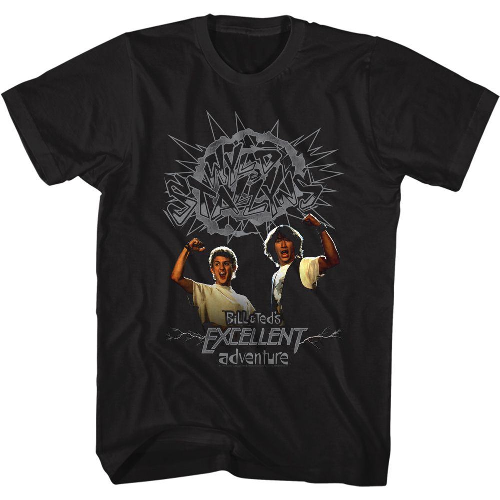 Black Bill & Ted's Excellent Adventure t-shirt featuring Bill and Ted Gray Wyld Stallyns design