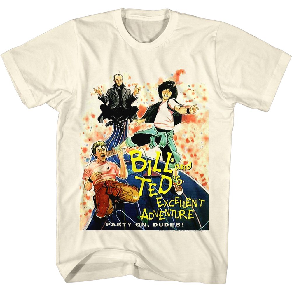 Natural Bill & Ted's Excellent Adventure t-shirt featuring Bill and Ted DVD Cover design