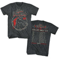 Black heather Bill & Ted's Excellent Adventure t-shirt featuring Bill and Ted Most Excellent Tour Wyld Stallyns front and ...