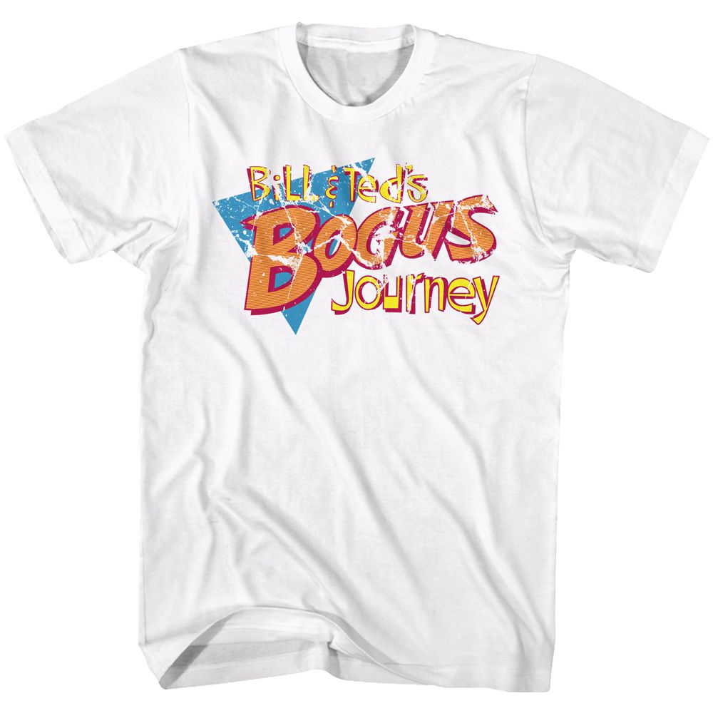 White Bill & Ted's Excellent Adventure t-shirt featuring Bill and Ted Bogus Journey 1991 sequel design