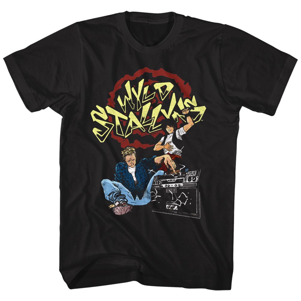 Black Bill & Ted's Excellent Adventure t-shirt featuring Bill and Ted El Stallyns Spanish design