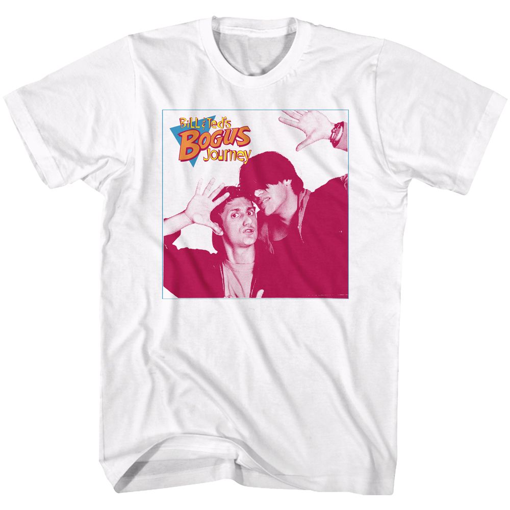 White Bill & Ted's Excellent Adventure t-shirt featuring Bill and Ted 4 Square design