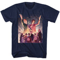 Navy Bill & Ted's Excellent Adventure t-shirt featuring Bill & Ted Sparkle comedy design