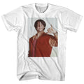 White Bill & Ted's Excellent Adventure t-shirt featuring Bill and Ted Hang Ten design