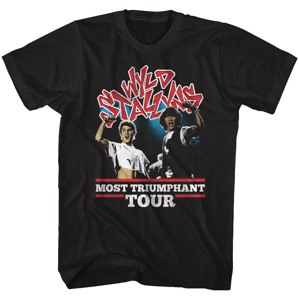 Black Bill & Ted's Excellent Adventure t-shirt featuring Bill and Ted Most Triumphant quote design