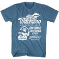 Indigo heather Bill & Ted's Excellent Adventure t-shirt featuring Bill and Ted Waterloo design