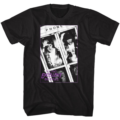 Black Bill & Ted's Excellent Adventure t-shirt featuring Bill & Ted Bnnt comedy design