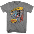 Graphite heather Bill & Ted's Excellent Adventure t-shirt featuring Bill & Ted Swoopy Japanese Text comedy design