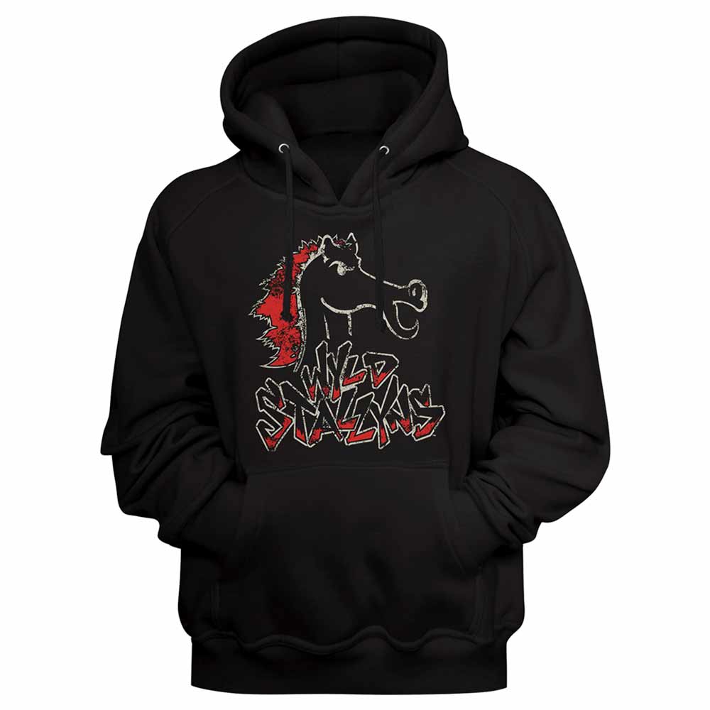 Black Bill & Ted's Excellent Adventure pullover hoodie featuring a Wyld Stallyns design