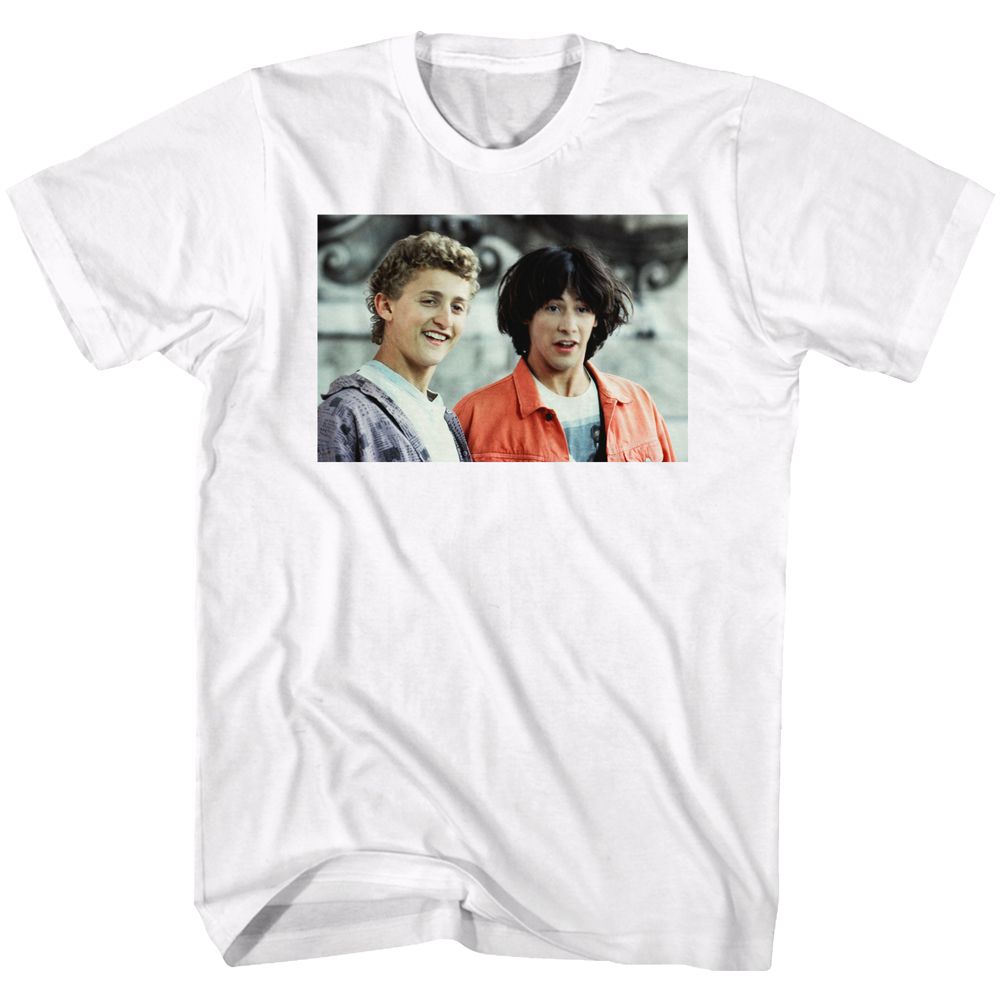 White Bill & Ted's Excellent Adventure t-shirt featuring Bill & Ted The Dudes comedy design