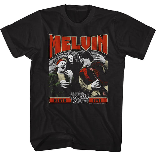 Black Bill & Ted's Excellent Adventure t-shirt featuring Bill and Ted Melvin design