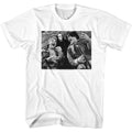White Bill & Ted's Excellent Adventure t-shirt featuring Bill and Ted and Death Bogus Journey design