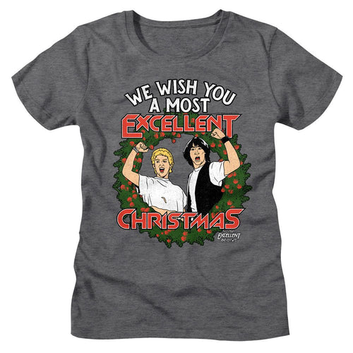 Bill & Ted's Excellent Adventure Ladies T-Shirt - Excellent Christmas
