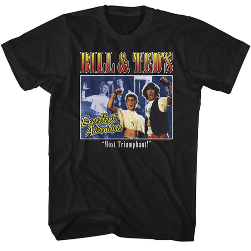 Black Bill & Ted's Excellent Adventure t-shirt featuring Bill and Ted Two Image Box design