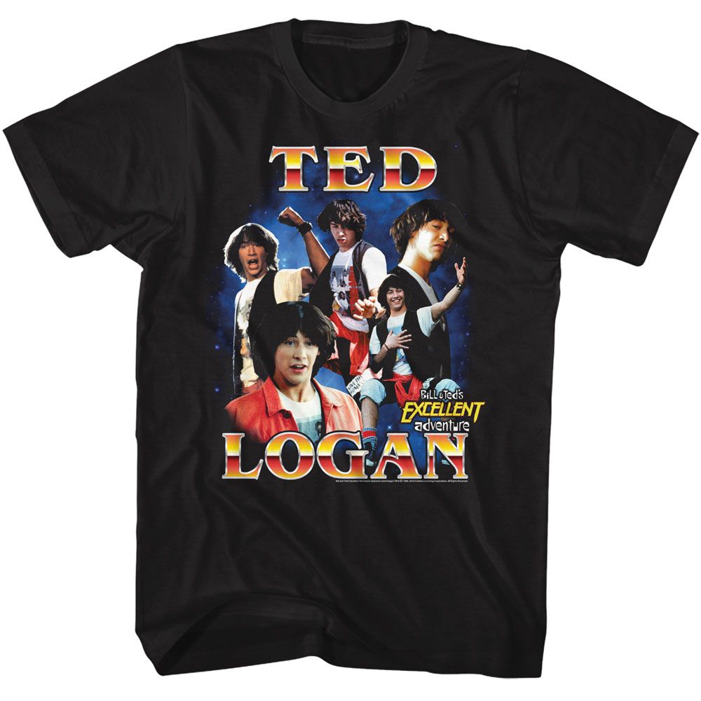 Black Bill & Ted's Excellent Adventure t-shirt featuring Bill and Ted Collage design