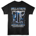 Black Bill & Ted's Excellent Adventure t-shirt featuring Bill and Ted Phone Booth and Stars time travel design