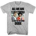 Gray heather Bill & Ted's Excellent Adventure t-shirt featuring Bill & Ted Dustin T Wind comedy design