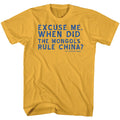 Ginger orange Bill & Ted's Excellent Adventure t-shirt featuring Bill & Ted Excuses comedy design