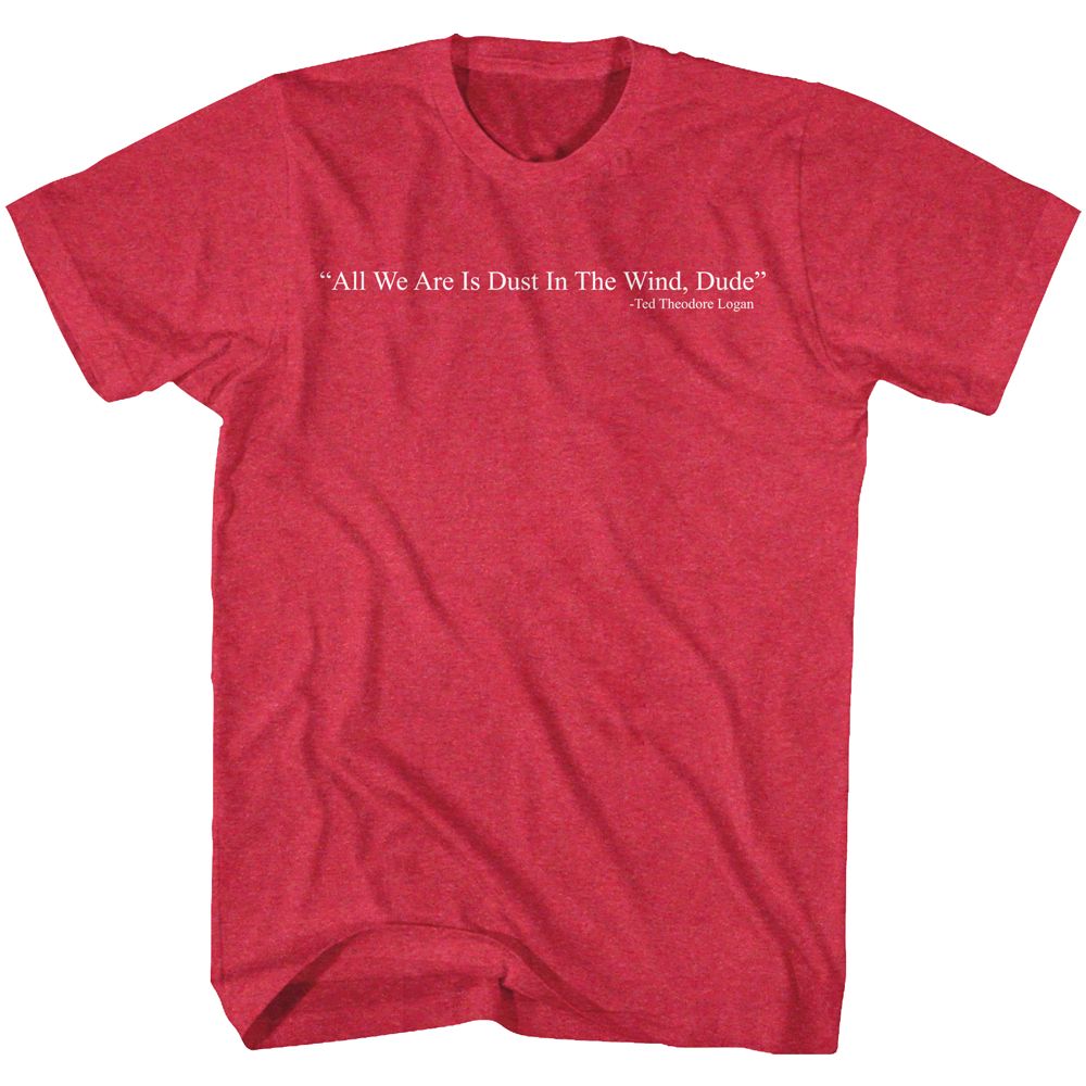 Red heather Bill & Ted's Excellent Adventure t-shirt featuring Bill & Ted Dust comedy design