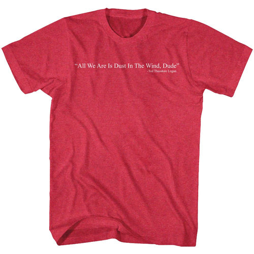 Red heather Bill & Ted's Excellent Adventure t-shirt featuring Bill & Ted Dust comedy design