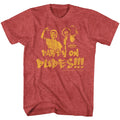 Red heather Bill & Ted's Excellent Adventure t-shirt featuring Bill & Ted Party On Fade comedy design