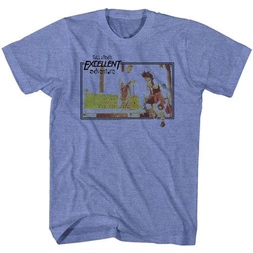 Light blue heather Bill & Ted's Excellent Adventure t-shirt featuring Bill & Ted Rock Sesh comedy design