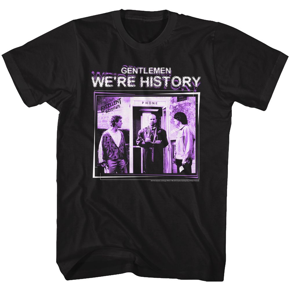 Black Bill & Ted's Excellent Adventure t-shirt featuring Bill & Ted Gwh comedy design