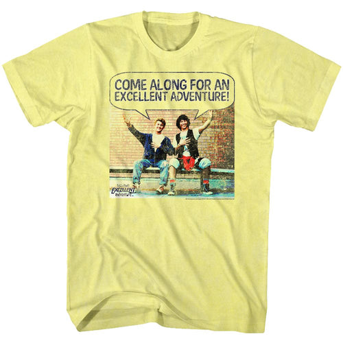 Yellow heather Bill & Ted's Excellent Adventure t-shirt featuring Bill & Ted Come Along comedy design