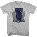 Gray heather Bill & Ted's Excellent Adventure t-shirt featuring Bill & Ted Wrong Phonebox comedy design