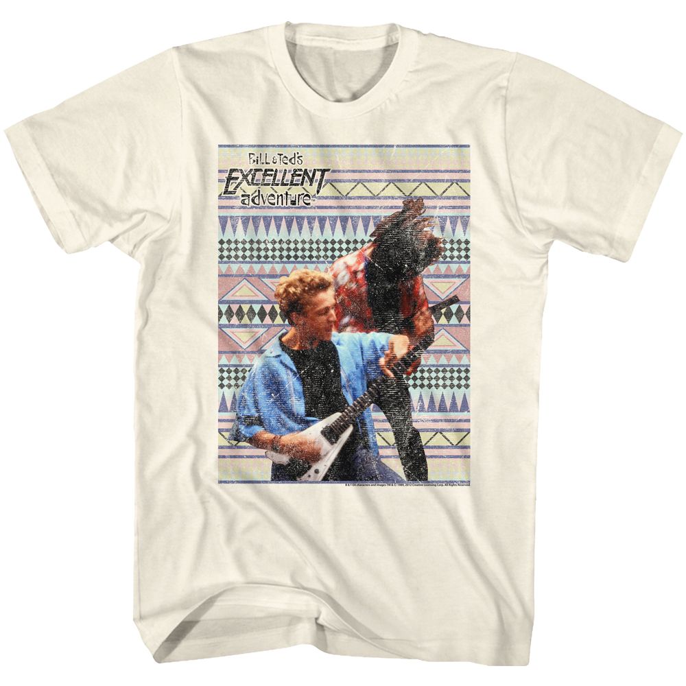 Natural Bill & Ted's Excellent Adventure t-shirt featuring Bill & Ted Rockin Out comedy design