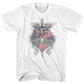 White Bon Jovi t-shirt featuring Bon Jovi Pierced Heart design