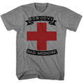Graphite heather Bon Jovi t-shirt featuring Bon Jovi Bad Medicine 1988 song design