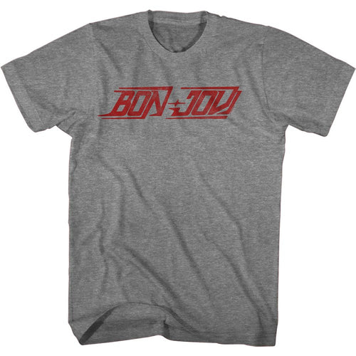 Graphite heather Bon Jovi t-shirt featuring Bon Jovi BJ Logo classic design