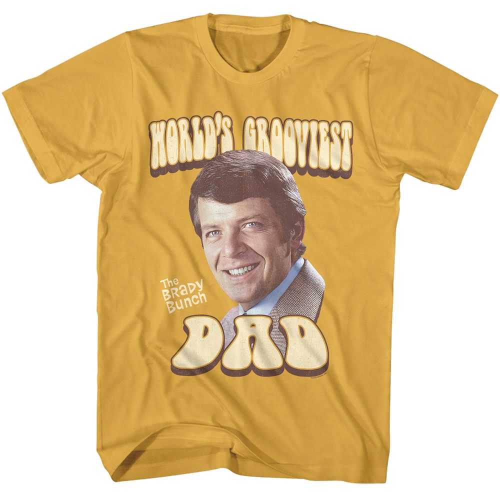 Ginger orange The Brady Bunch t-shirt featuring Brady Bunch Worlds Grooviest Dad Mike Brady design