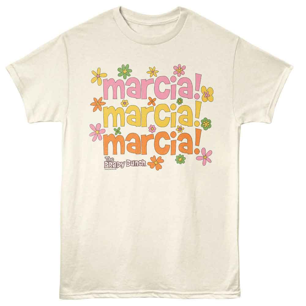 Natural The Brady Bunch t-shirt featuring Brady Bunch Marcia Marcia Marcia Jan quote design