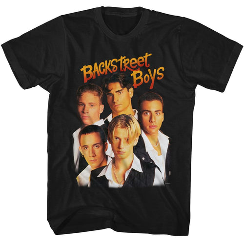Black Backstreet Boys t-shirt featuring Backstreet Boys Group Photo design