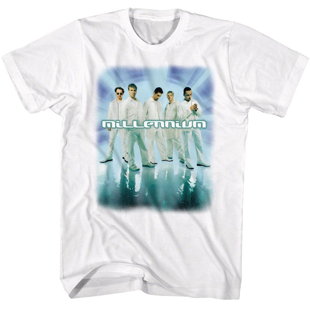 White Backstreet Boys t-shirt featuring Backstreet Boys Millennium 1999 album design