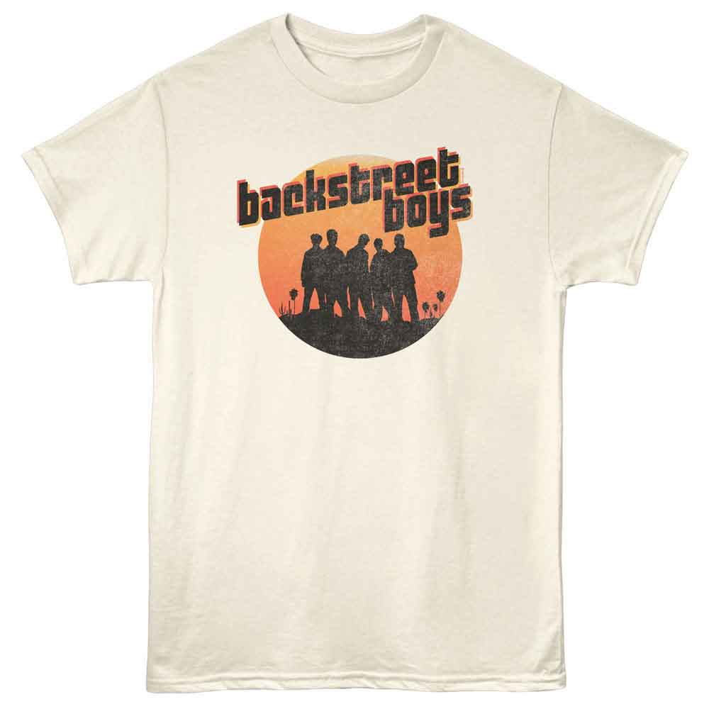 Natural Backstreet Boys t-shirt featuring Backstreet Boys Orange Circle logo design