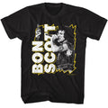 Black Bon Scott t-shirt featuring Bon Scott Lightning Frame AC/DC frontman design