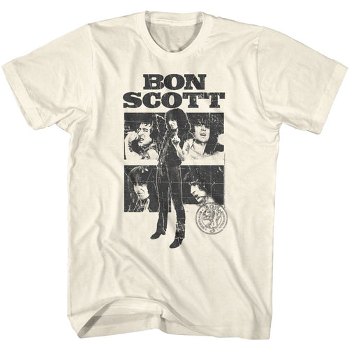 Natural Bon Scott t-shirt featuring Bon Scott Collage portrait design