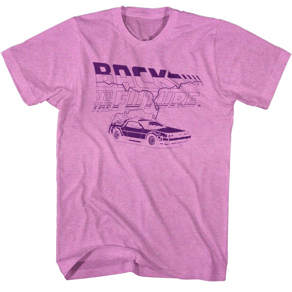 Neon purple heather Back to the Future t-shirt featuring Back to the Future Future Purple design