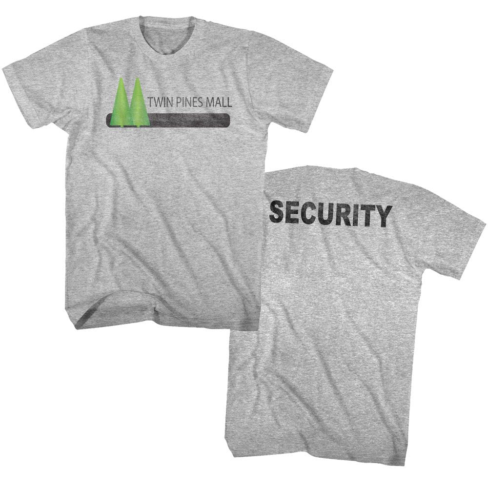 Gray heather Back to the Future t-shirt featuring Back to the Future Twin Pines Mall design